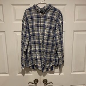Chaps Blue and Gray Plaid Shirt